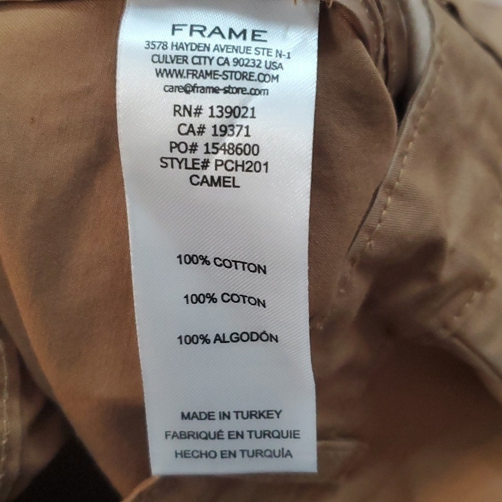 Frame Twill pleated tan wide leg pants - Picture 9 of 10